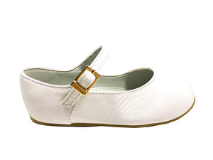 Little Girls White Leather Toddler Shoe  Contramao